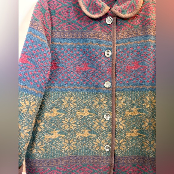 Women’s Vintage 90’s Sonoma Wool Blend Jacket Deer Button Medium Reindeer - Picture 3 of 5